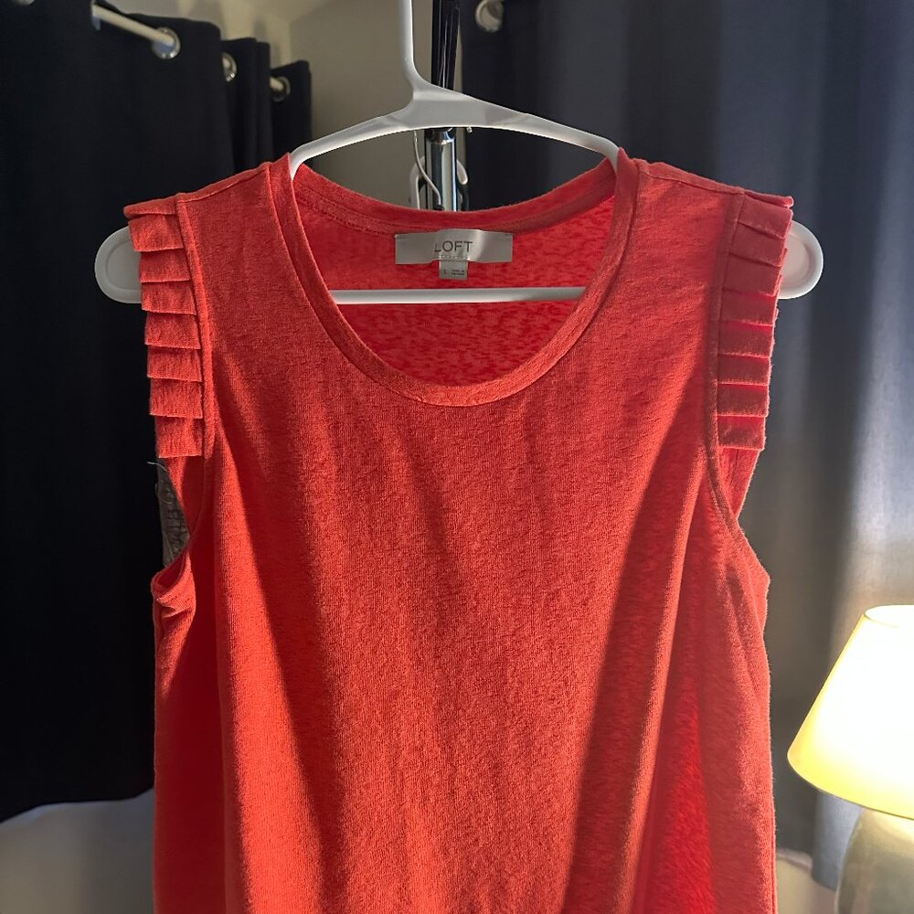 LOFT brand size small, sleeveless orange sweater top.